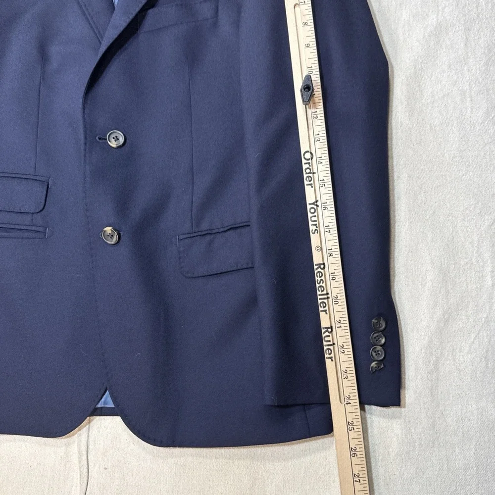 Strong Suit Blazer Mens 38S Blue Wool Flexo Sport Coat Jacket